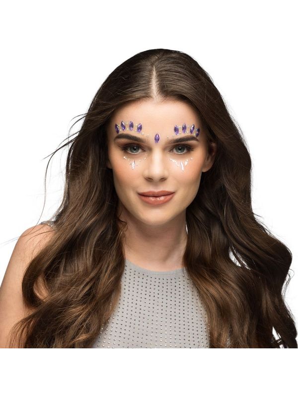 Gezichtsjuwelen Festival Lila Paars