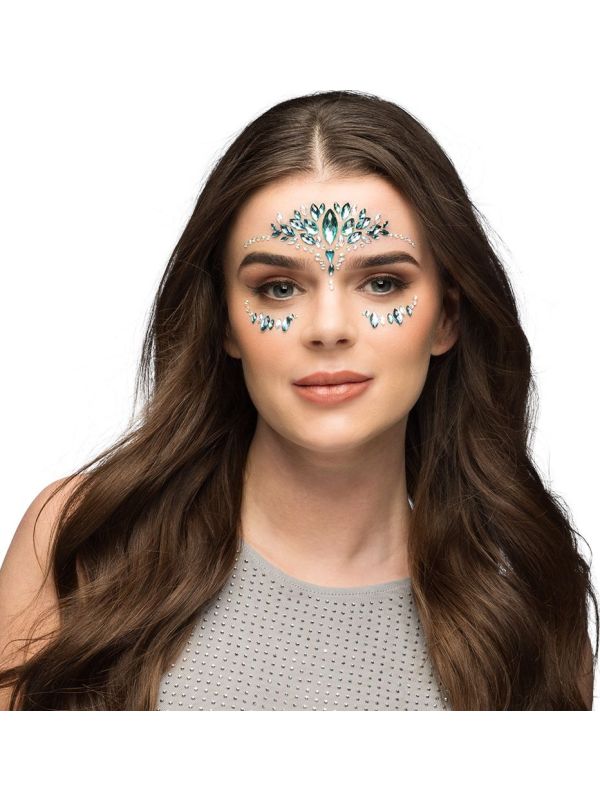 Gezichtsjuwelen Festival Turquiose Blauw