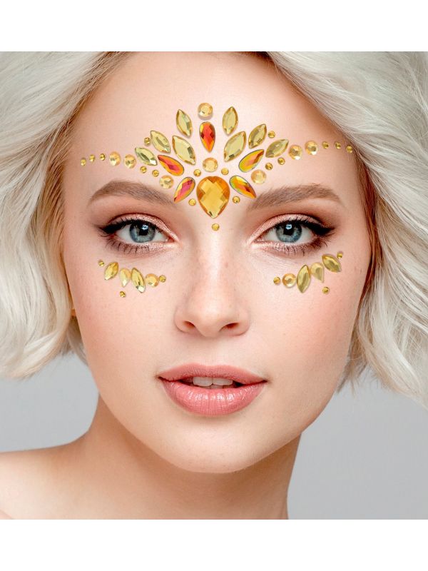 Gezichtsjuwelen Gele Steentjes