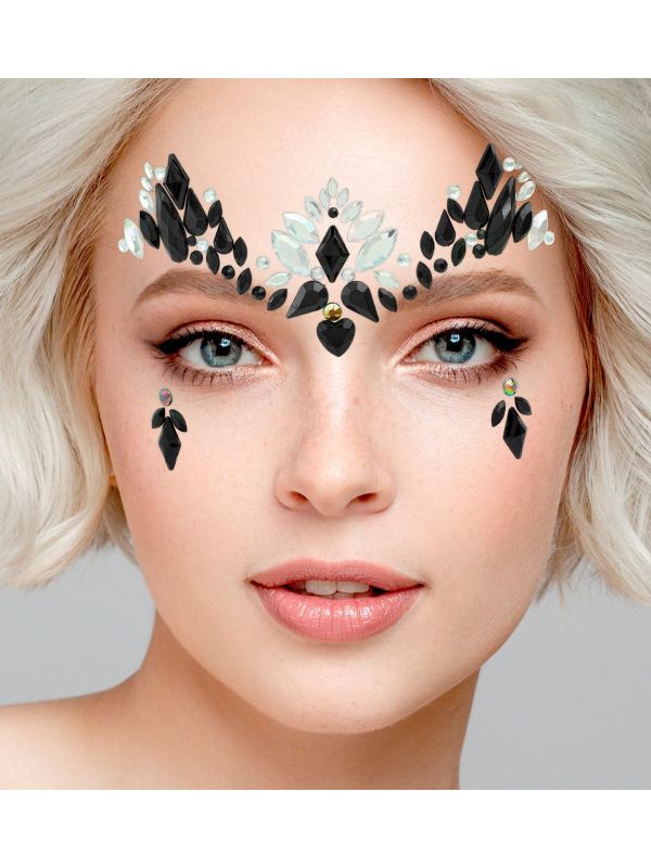 Gezichtsjuwelen Zwarte Koningin