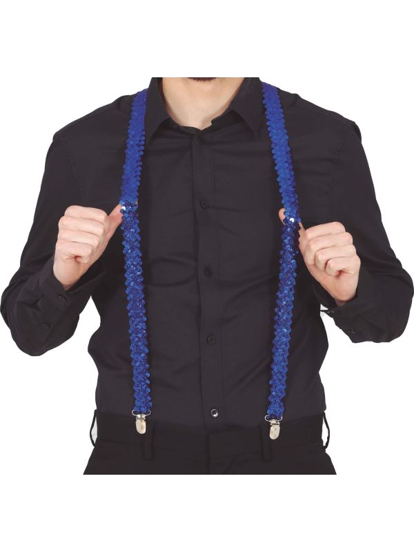 Glamour Blauwe Pailletten Bretels