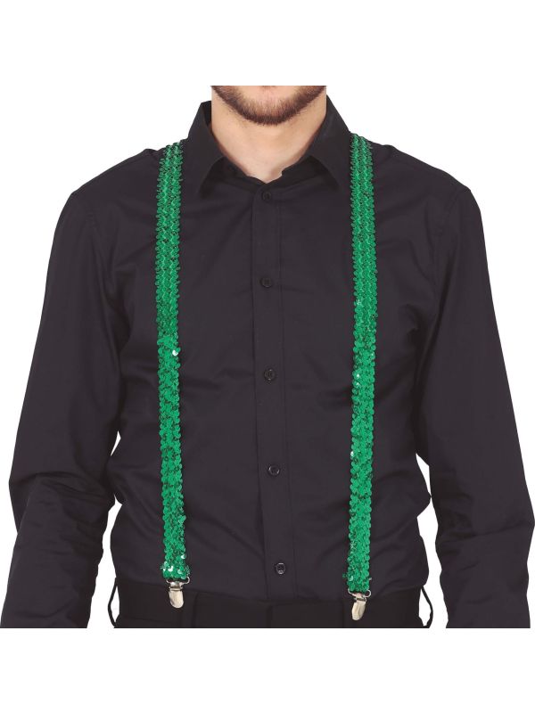 Glamour Groene Pailletten Bretels