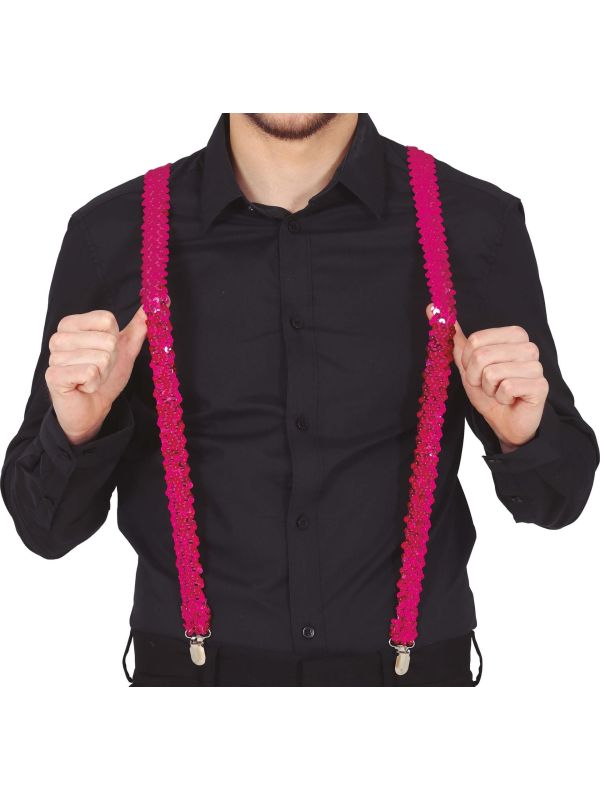 Glamour Paarse Pailletten Bretels