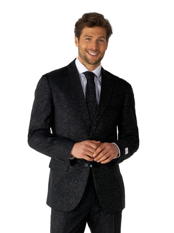 Glinsterende Glitters Opposuits Kostuum Zwart
