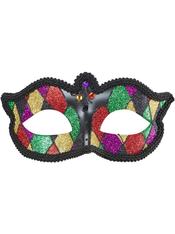 Glitter Harlekijn Oogmasker