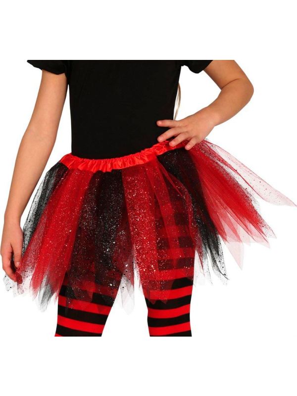 Glitter Rood Zwarte Tutu Kind