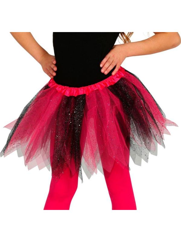 Glitter Roze Zwarte Tutu Kind