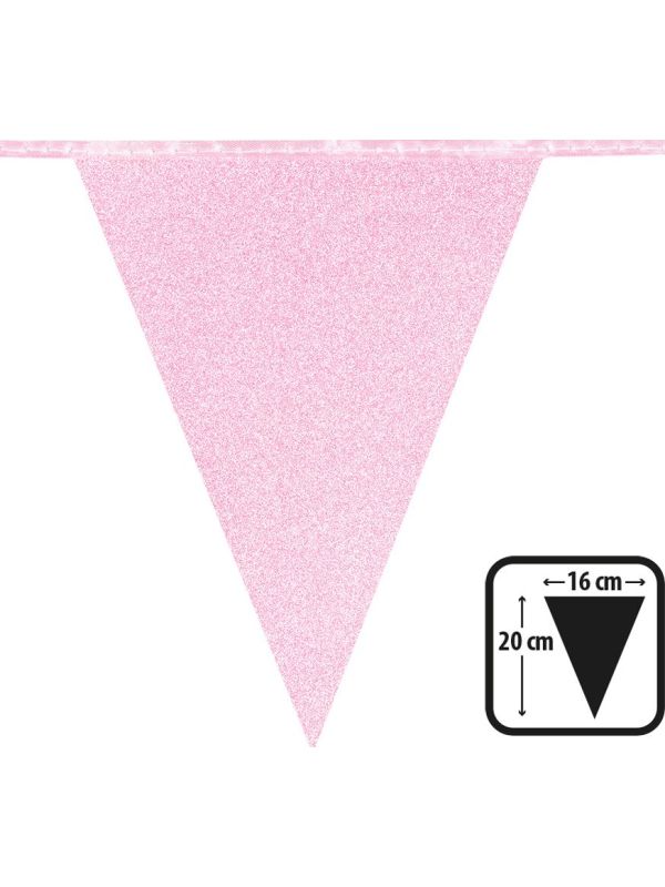 Glitter Vlaggenlijn Lichtroze
