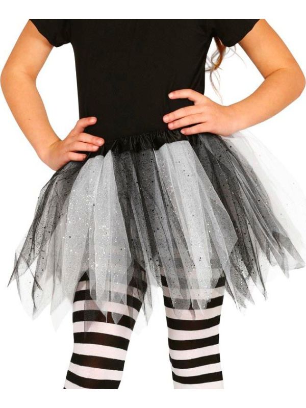 Glitter Zwart Grijze Tutu Kind