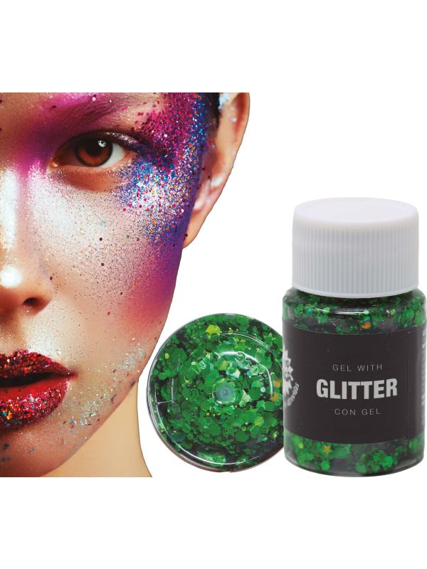Glittergel Donkergroen