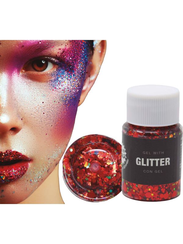 Glittergel Rood