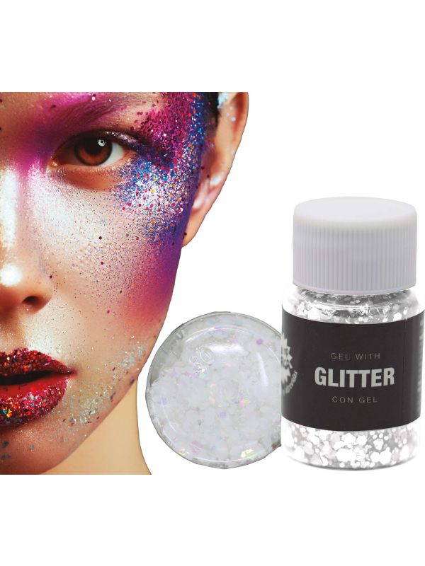 Glittergel Wit