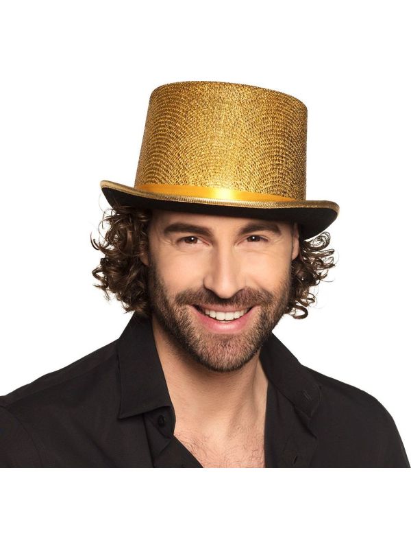 Glitz Gouden Hoge Hoed