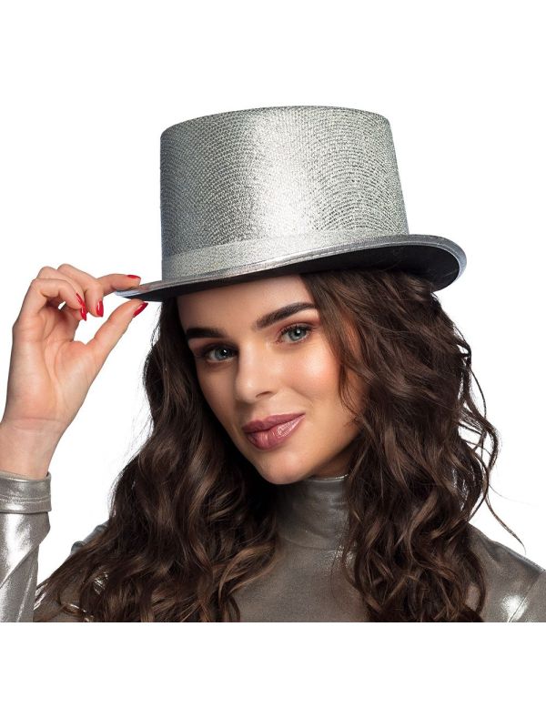 Glitz Zilveren Hoge Hoed