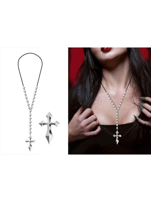 Gothic Halsketting Zilveren Kruis