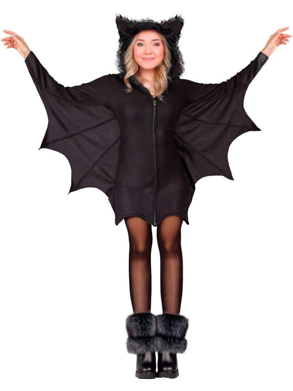 Gothic Vleermuis Jurk Zwart Dames