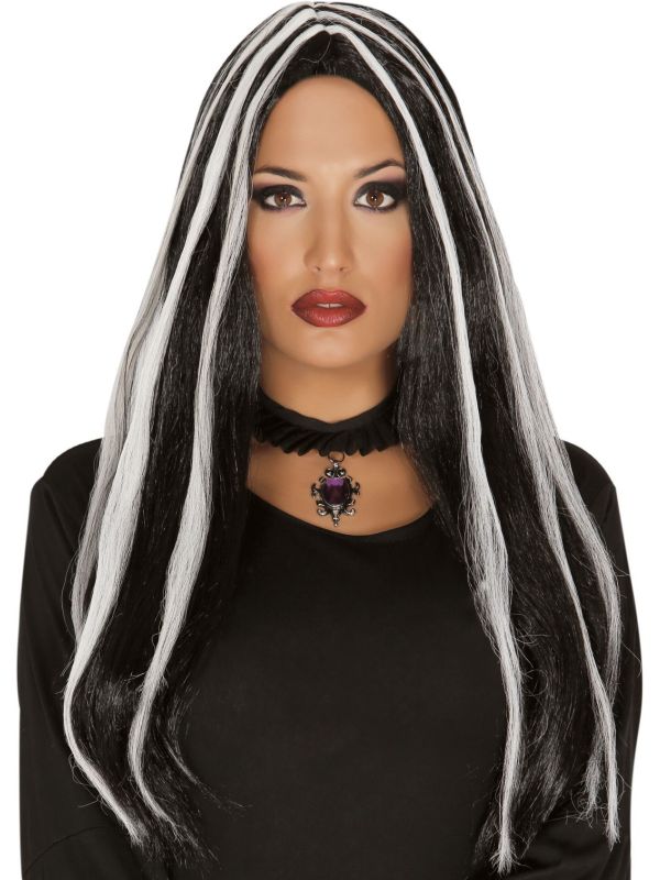 Gothic Zwart Wit Pruik