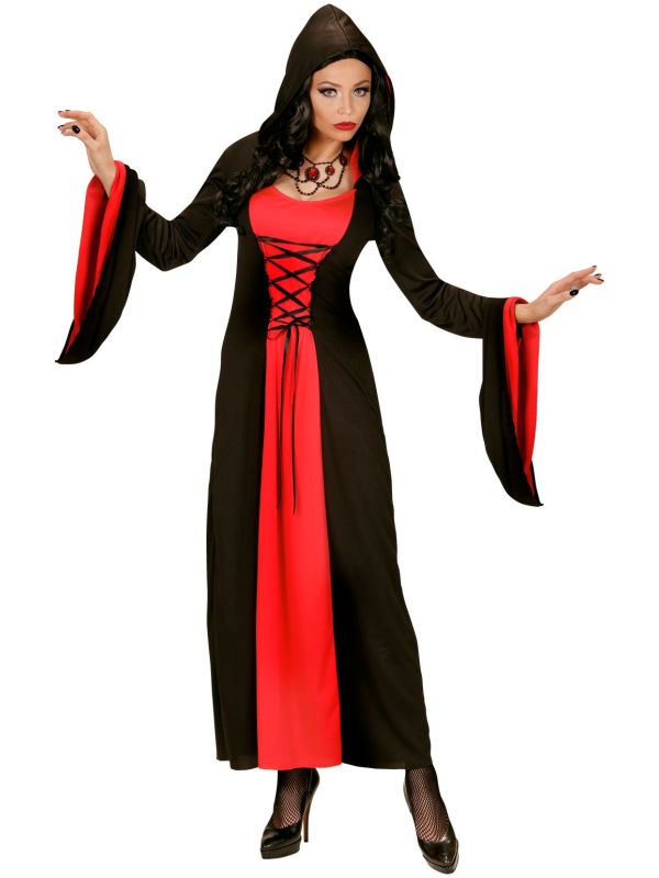Gotische Zwart Rode Jurk