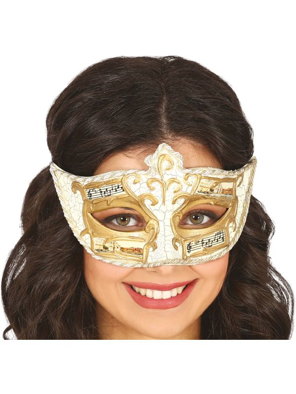 Goud-Wit Muziekmasker Venetiaans Carnaval