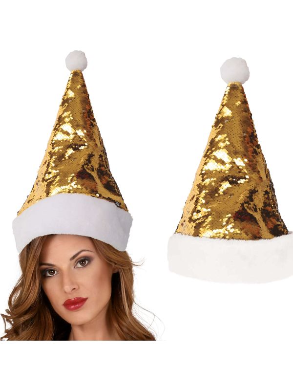 Goud Zilver Kerstmuts Pailletten Omkeerbaar