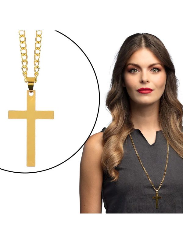 Gouden Cross Ketting met Kruis