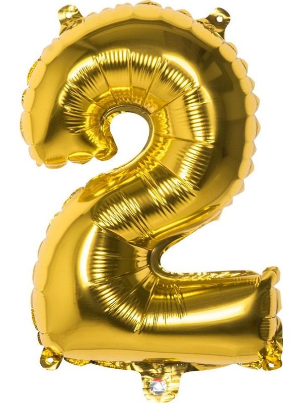 Gouden Folieballon Cijfer 2