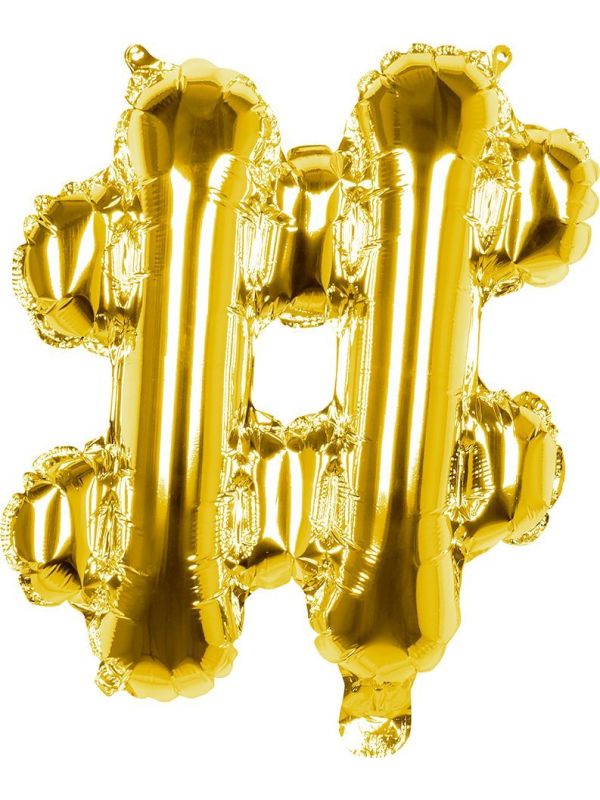 Gouden Folieballon Leesteken # Hashtag