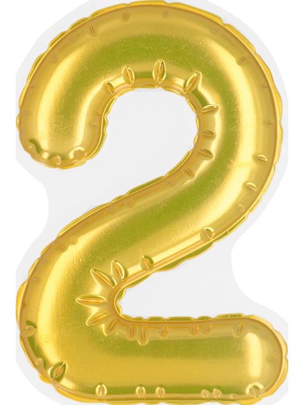Gouden Folieballon Verjaardag Sticker "2"