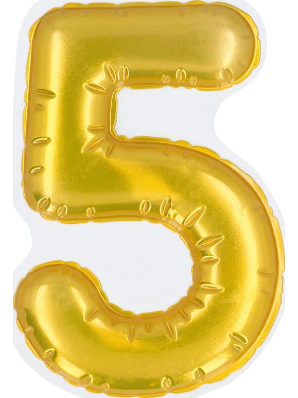 Gouden Folieballon Verjaardag Sticker "5"