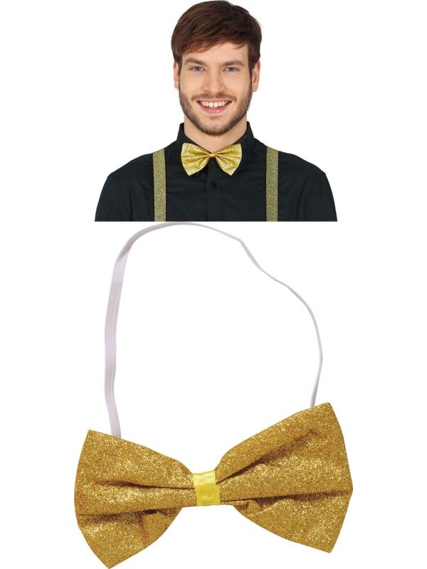 Gouden Glitter Vlinderdas