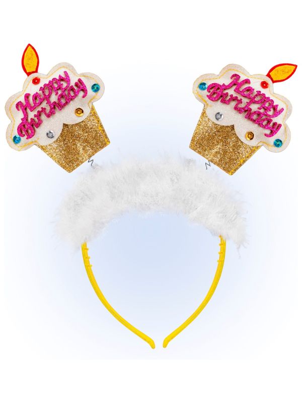 Gouden Happy Birthday Taartjes Haarband