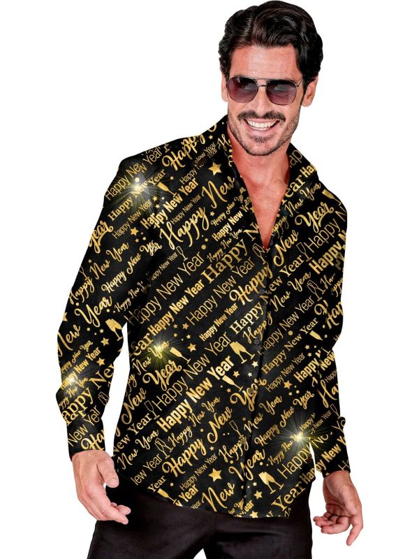 Gouden Happy New Year Blouse Heren