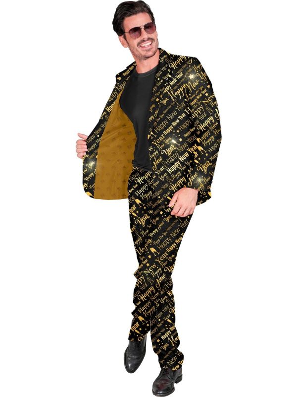 Gouden Happy New Year Kostuum Heren