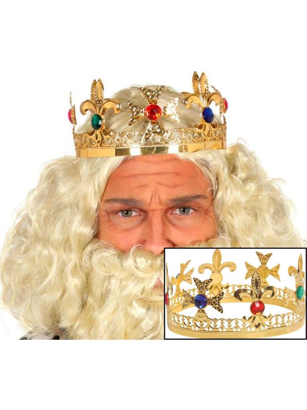 Gouden Koning Kroon met Robijnen