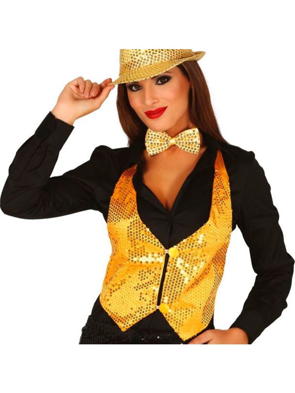 Gouden Pailletten Gilet Dames