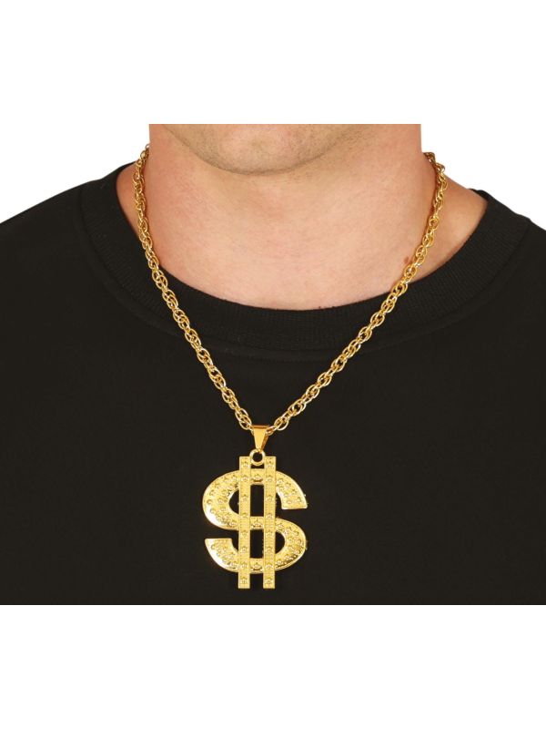 Gouden Pimp Foute Ketting Dollar Teken