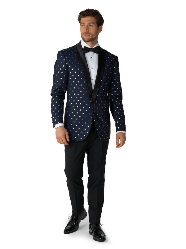 Gouden Stippen Opposuits Gala Kostuum