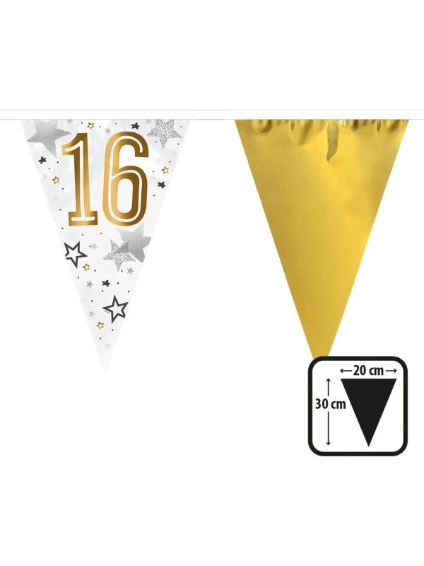 Gouden Sweet 16 Verjaardag Vlaggenlijn