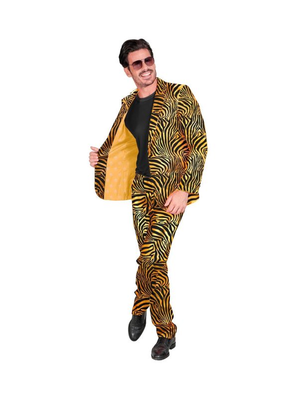Gouden Tijgerprint Kostuum Heren