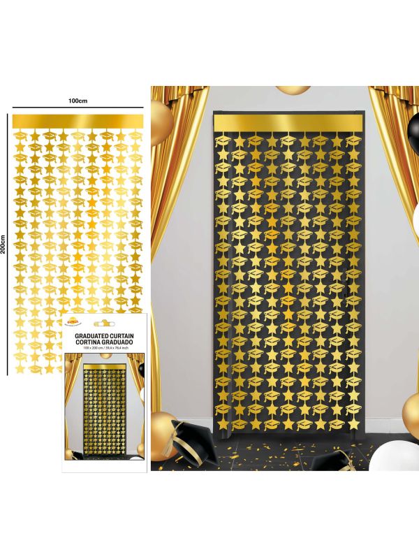 Gouden Tinsel Gordijn Geslaagd