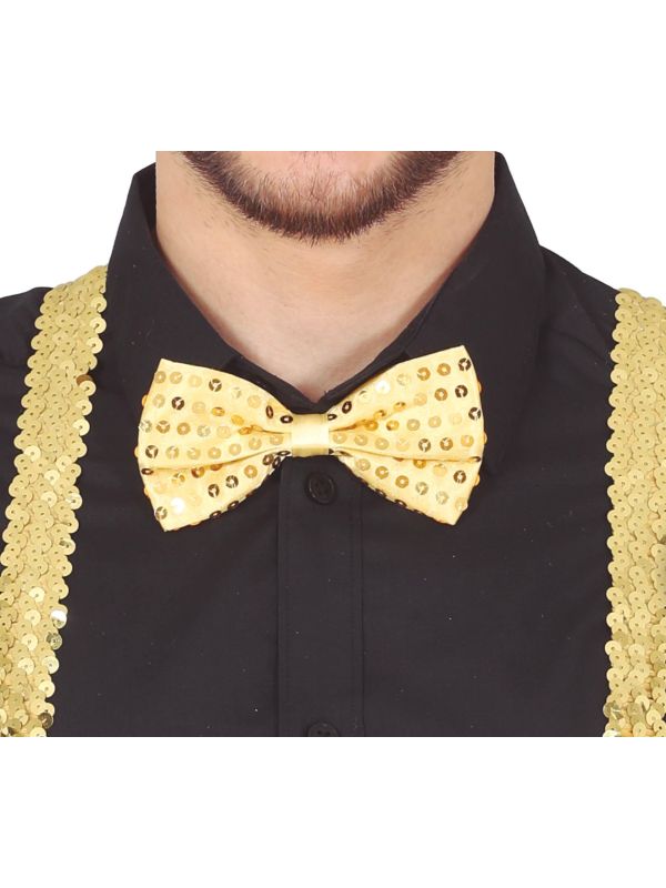 Gouden Vlinderdas met Pailletten