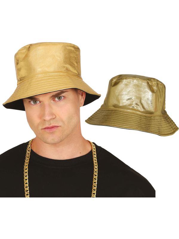 Goudkleurige Bucket Hat Glimmend