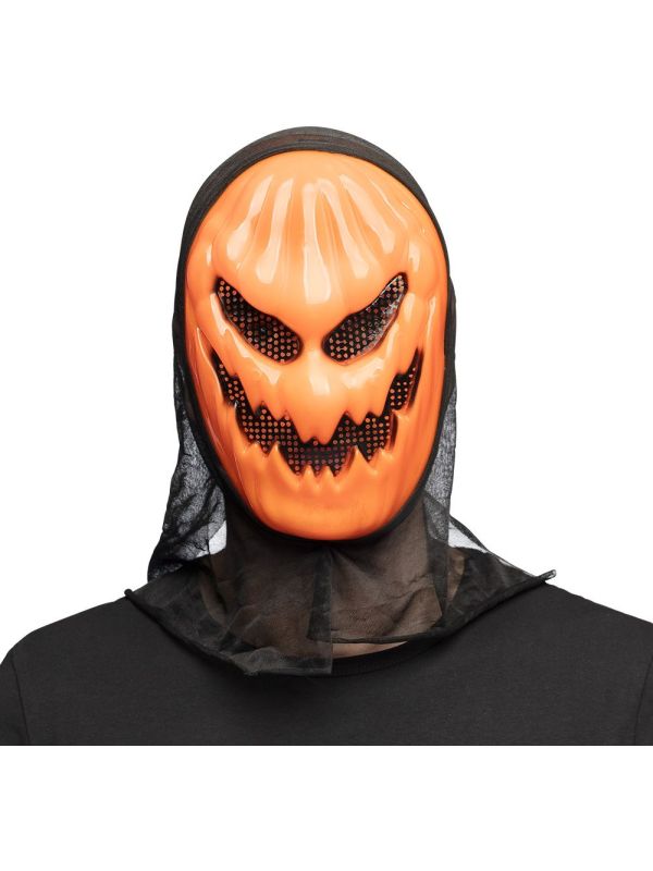 Griezelig Oranje Pompoen Gezichtsmasker Halloween