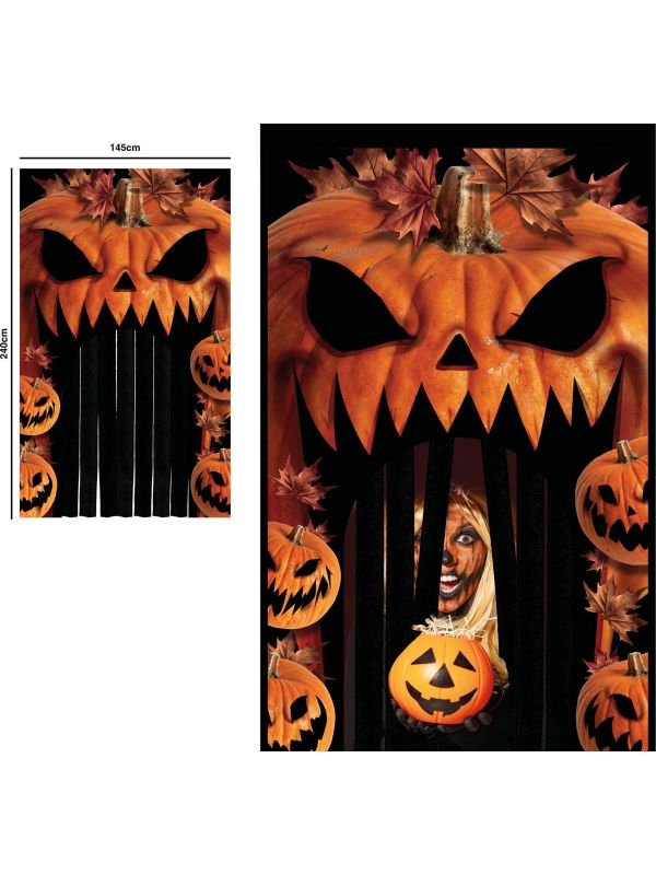 Griezelige Pompoen Deurgordijn