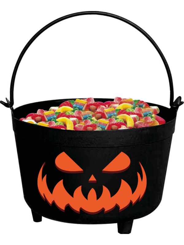 Griezelige Pompoen Snoep Heksenketel