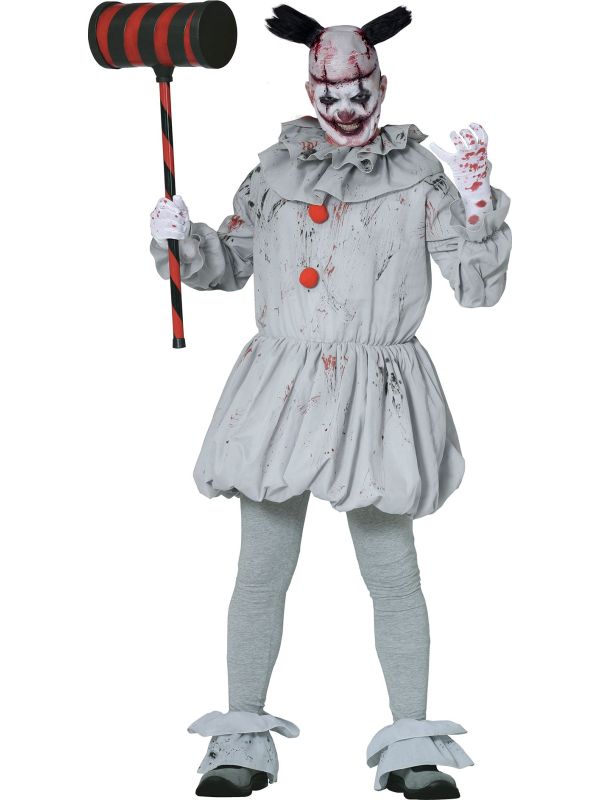 Grijs Killer Clown Pak Tiener 14-16 Jaar