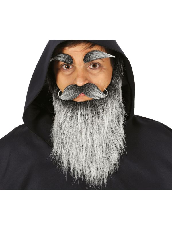 Grijze Baard met Snor en Wenkbrauwen