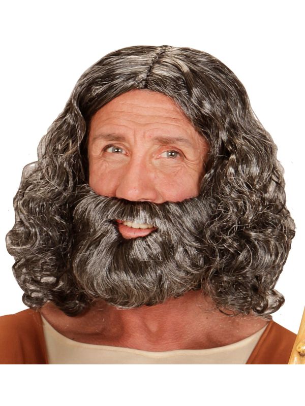 Grijze Jezus Pruik met Baard