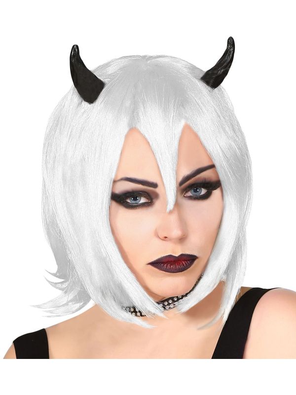 Grijze Korte Duivel Pruik