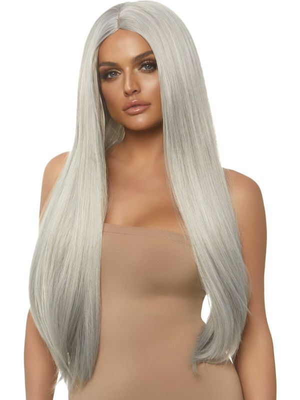 Grijze Lange Pruik Olivia